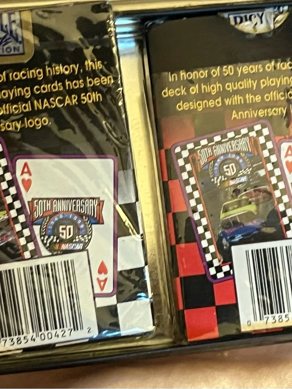 NASCAR 50th Anniversary Playing Cards Collector Tin 2 Decks Sealed US #058638
